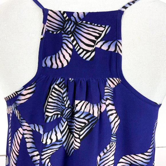 Rebecca Taylor Bow Print Ruffle Silk Tank Top  Sz 4 - Picture 15 of 16